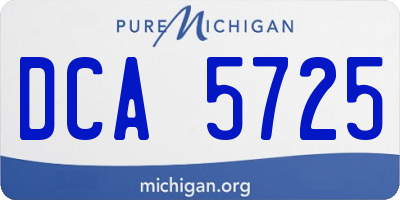 MI license plate DCA5725