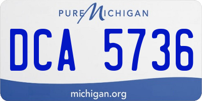 MI license plate DCA5736