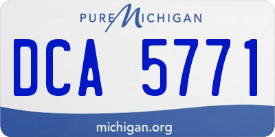 MI license plate DCA5771