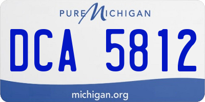 MI license plate DCA5812
