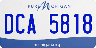 MI license plate DCA5818