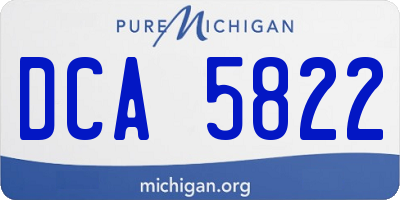 MI license plate DCA5822