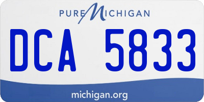 MI license plate DCA5833