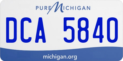 MI license plate DCA5840