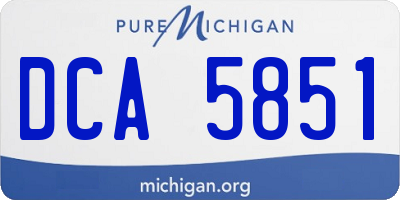 MI license plate DCA5851