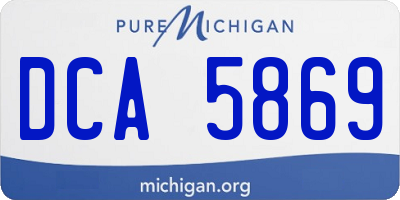 MI license plate DCA5869