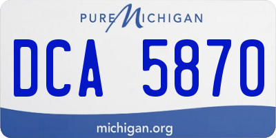 MI license plate DCA5870