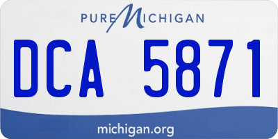 MI license plate DCA5871
