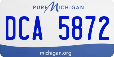 MI license plate DCA5872