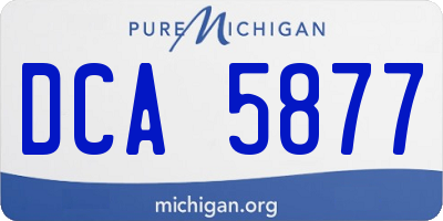 MI license plate DCA5877