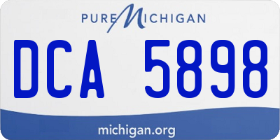 MI license plate DCA5898