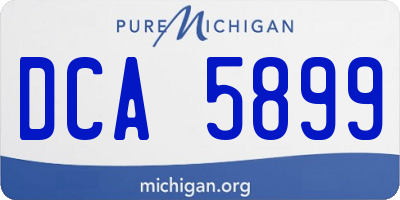 MI license plate DCA5899