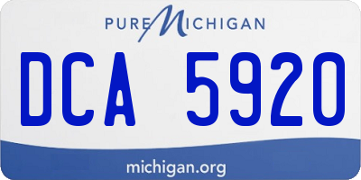 MI license plate DCA5920
