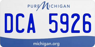 MI license plate DCA5926
