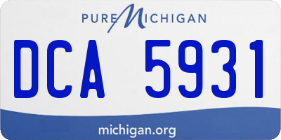 MI license plate DCA5931