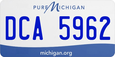 MI license plate DCA5962