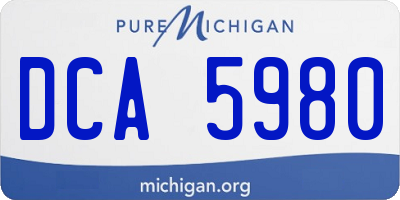 MI license plate DCA5980