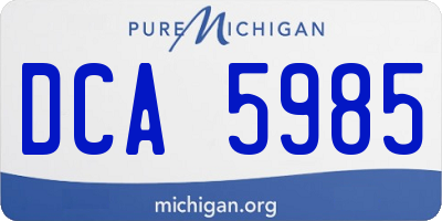 MI license plate DCA5985
