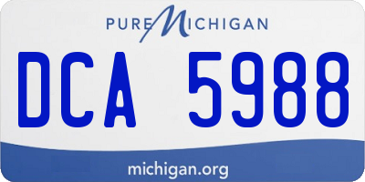 MI license plate DCA5988