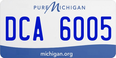 MI license plate DCA6005