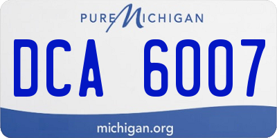 MI license plate DCA6007