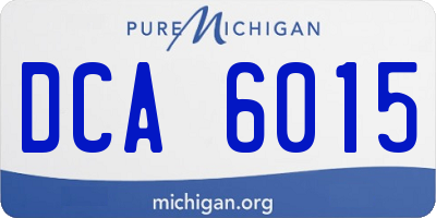 MI license plate DCA6015