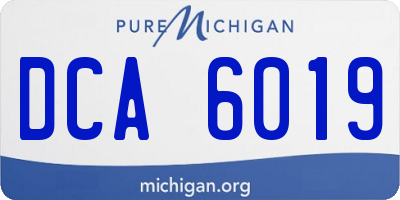 MI license plate DCA6019