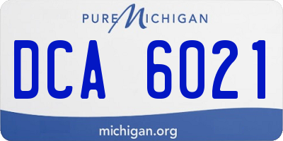 MI license plate DCA6021