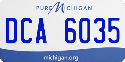 MI license plate DCA6035