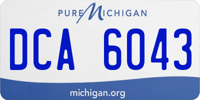 MI license plate DCA6043