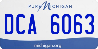 MI license plate DCA6063