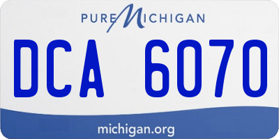 MI license plate DCA6070