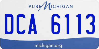 MI license plate DCA6113