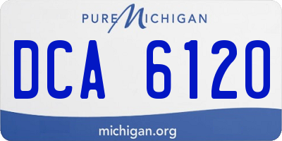MI license plate DCA6120