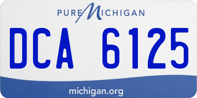 MI license plate DCA6125