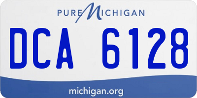 MI license plate DCA6128