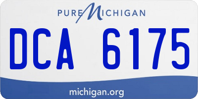 MI license plate DCA6175