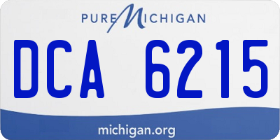 MI license plate DCA6215
