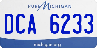 MI license plate DCA6233