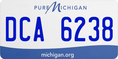 MI license plate DCA6238