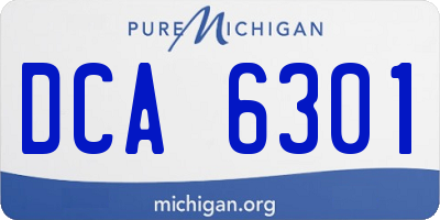 MI license plate DCA6301