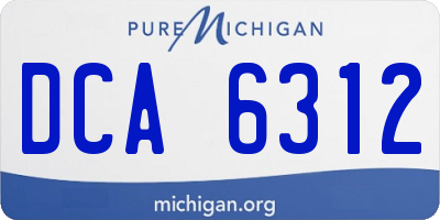 MI license plate DCA6312