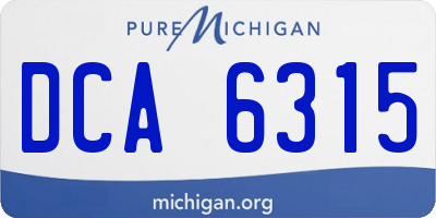 MI license plate DCA6315