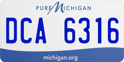 MI license plate DCA6316