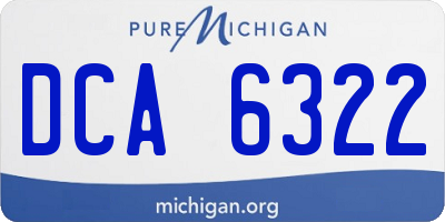 MI license plate DCA6322