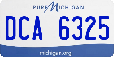MI license plate DCA6325