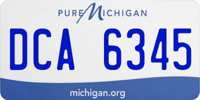 MI license plate DCA6345