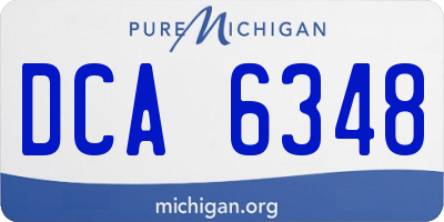 MI license plate DCA6348