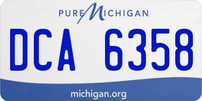 MI license plate DCA6358