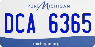 MI license plate DCA6365